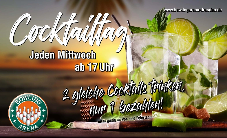 2 gleiche Cocktails trinken, nur 1 bezahlen. Tickets