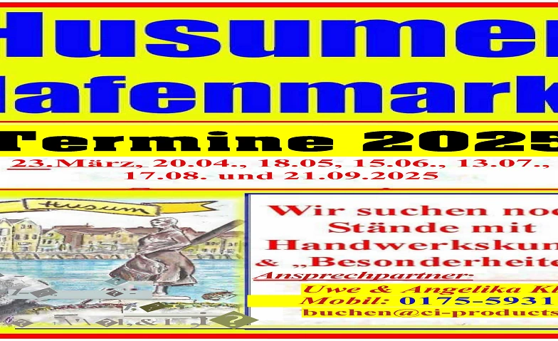 Husum Hafenmarkt Kunsthandwerkermarkt jeden 3.Sonntag im Mon Tickets