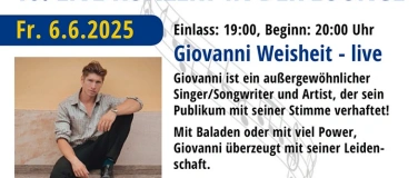 Event-Image for 'LIVE KONZERT mit GIOVANNI WEISHEIT im N17 / Pop & Soul'