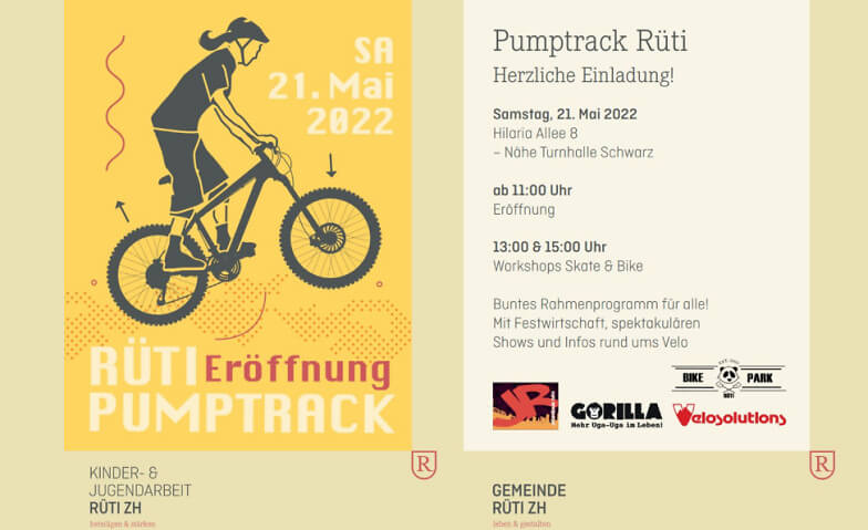 Pumptrack Rüti Eröffnung Bikepark Rüti, Rüti Tickets