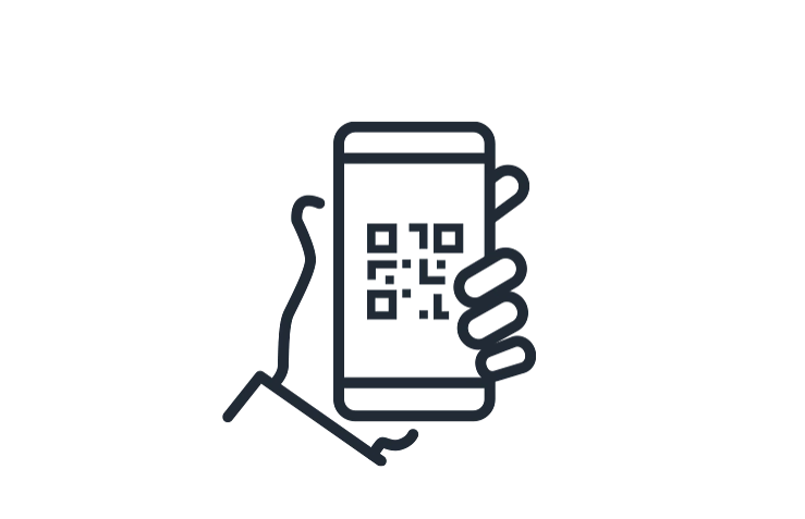Icon Smartphone mit QR-Code